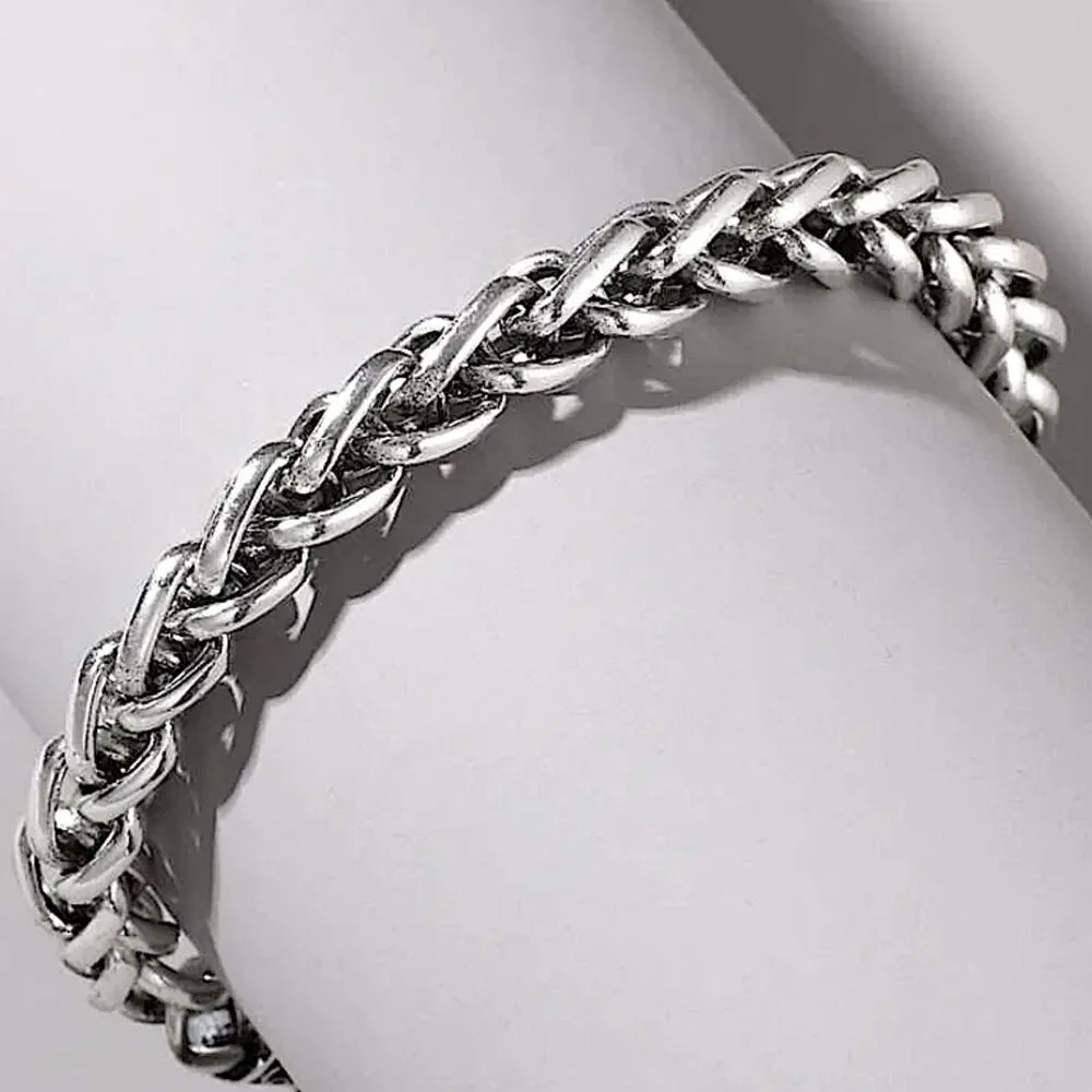 STAINLESS STEEL 10” BRAIDED BRACELET CUSTOMIZED BRACELET